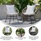 Merrick Lane Alma Set Of 2 Faux Rattan Rope Patio Chairs, Papasan Style Indoor/Outdoor Chairs with Seat & Back Cushions